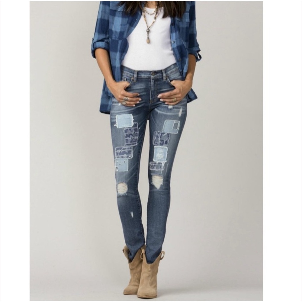 MM Vintage Patchwork Distressed Skinny Jean